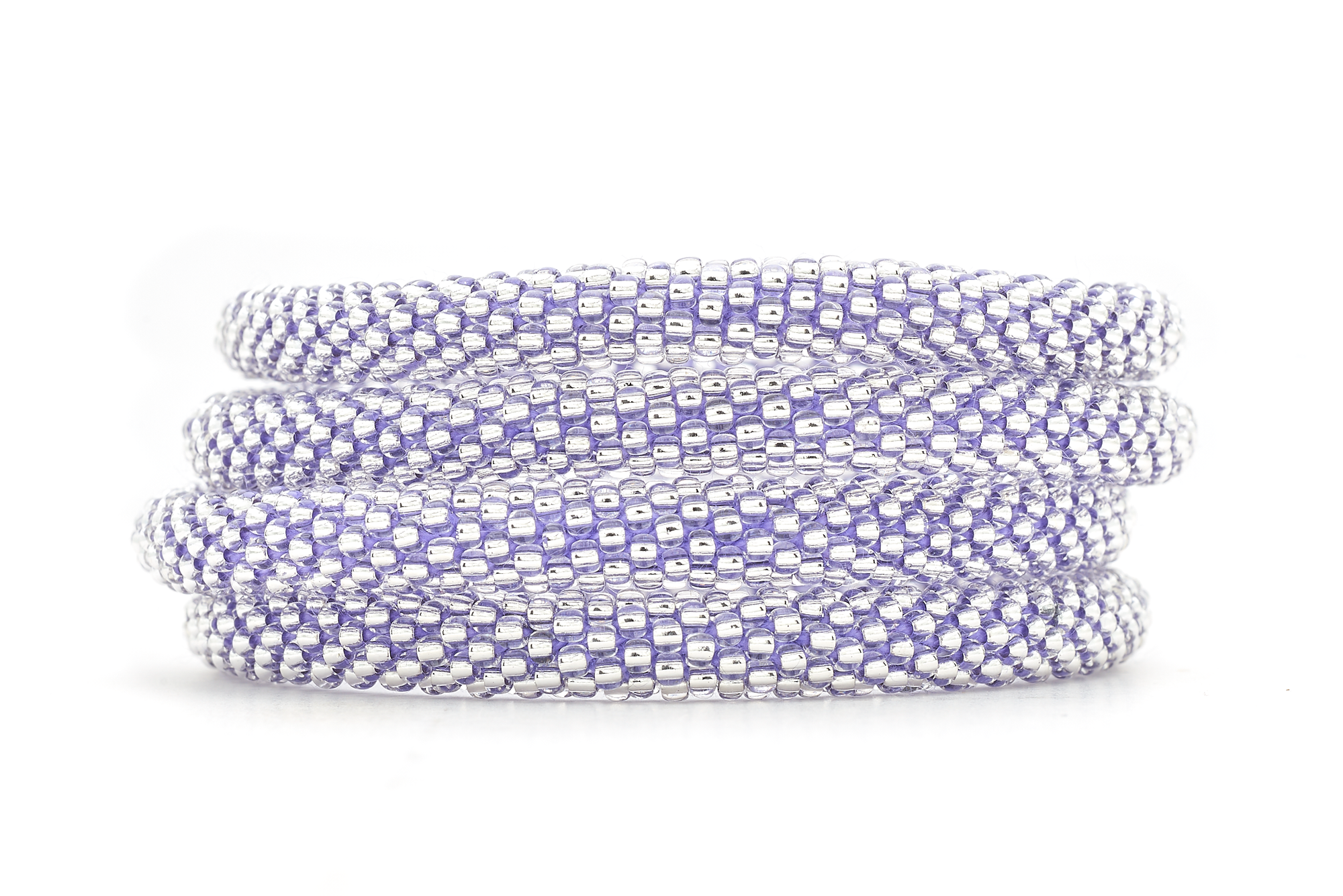 Sashka Co. Extended 8" Bracelet Clear Bead with Purple Thread Purple Diamond Sparkle Bracelet - Extended 8"