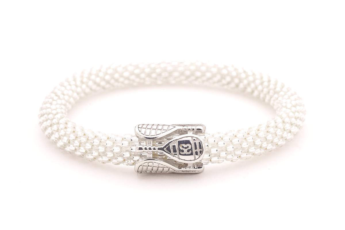 Sashka Co. Extended 8" Bracelet Clear / with Silver Charm Tennis Charm Bracelet - Extended 8"