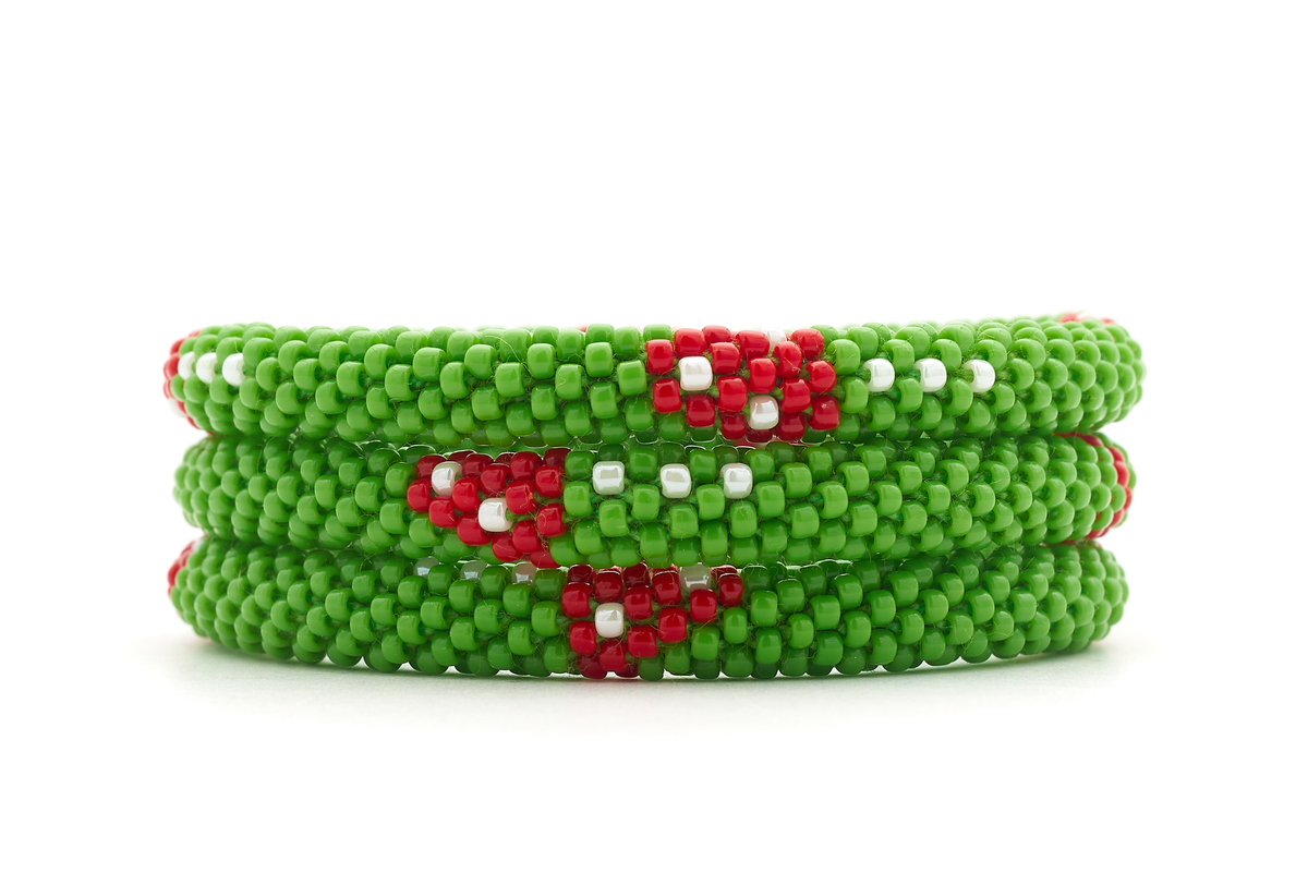 Sashka Co. Extended 8" Bracelet Green / Red / White Enchanted Mushroom Bracelet - Extended 8"