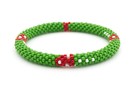 Sashka Co. Extended 8" Bracelet Green / Red / White Enchanted Mushroom Bracelet - Extended 8"