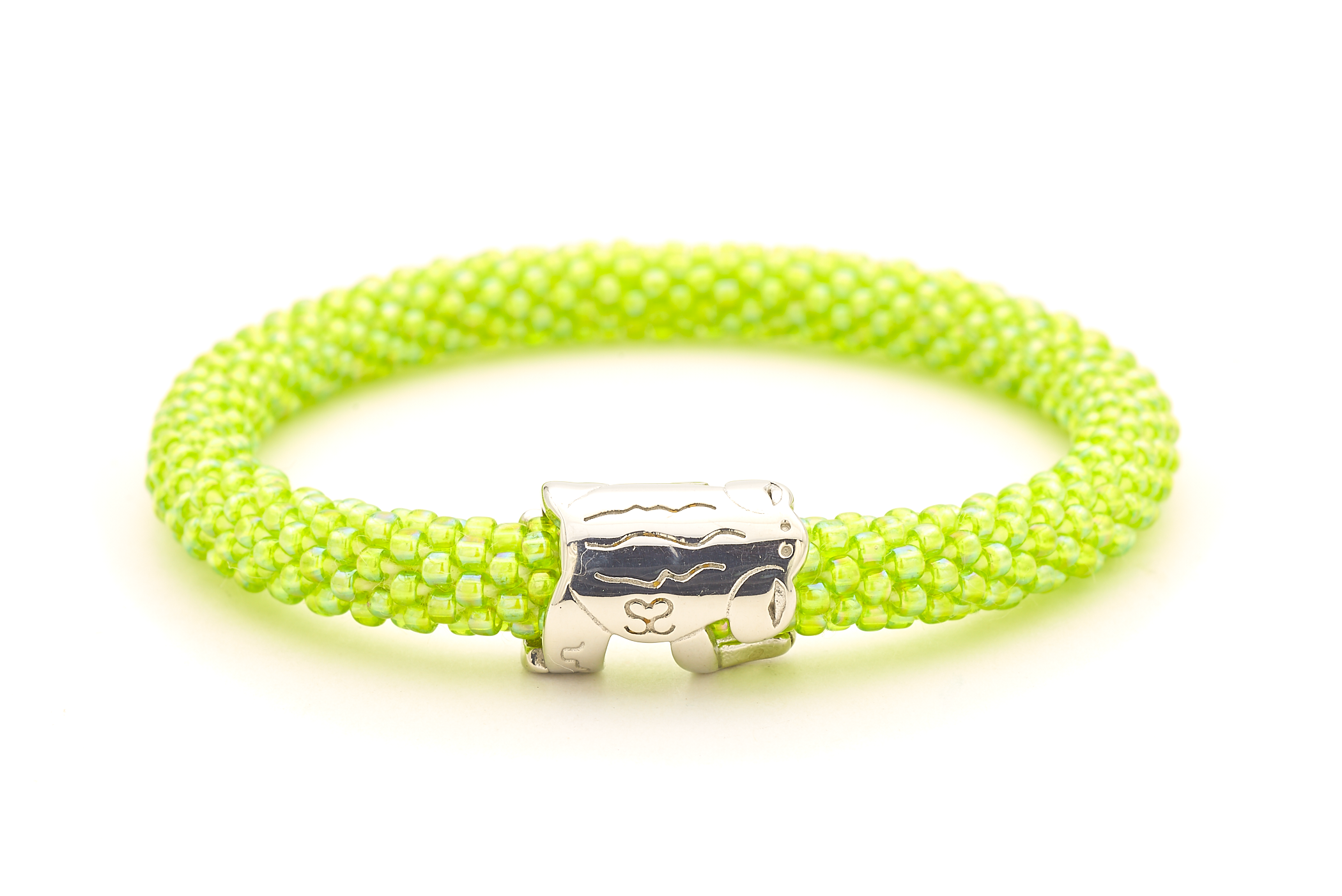 Sashka Co. Extended 8" Bracelet Green / with Silver Charm Frog Charm Bracelet - Extended 8"