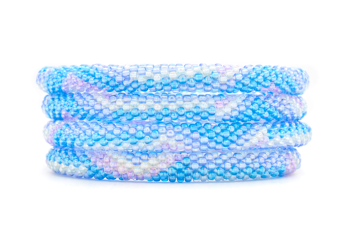 Sashka Co. Extended 8" Bracelet Light Blue / Light Purple / Clear Springtime Splendor Bracelet - Extended 8"