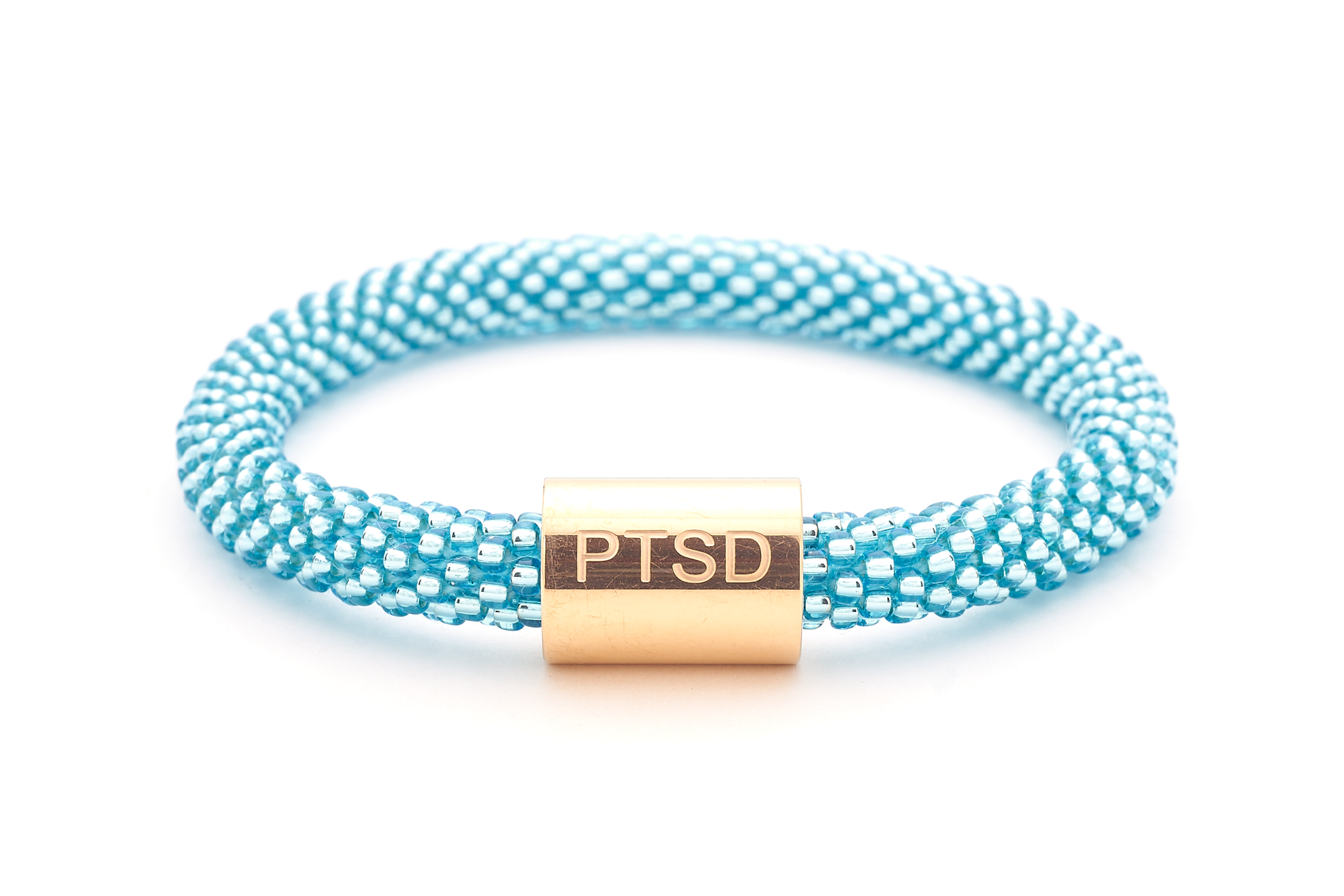 Sashka Co. Extended 8" Bracelet Metallic Blue / w Gold PTSD Charm PTSD Charm Bracelet - Extended 8"