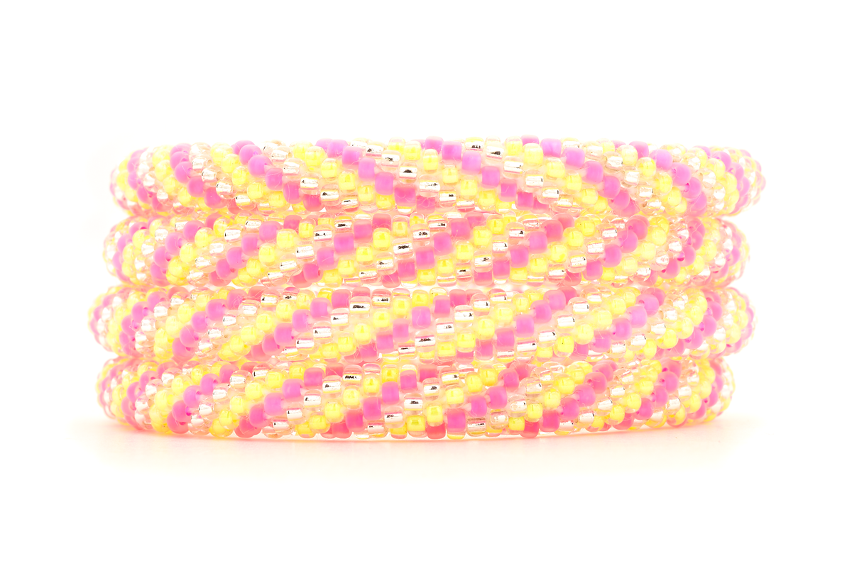 Sashka Co. Extended 8" Bracelet Neon Pink / Neon Yellow / Clear Neon Sunburst Bracelet - Extended 8"