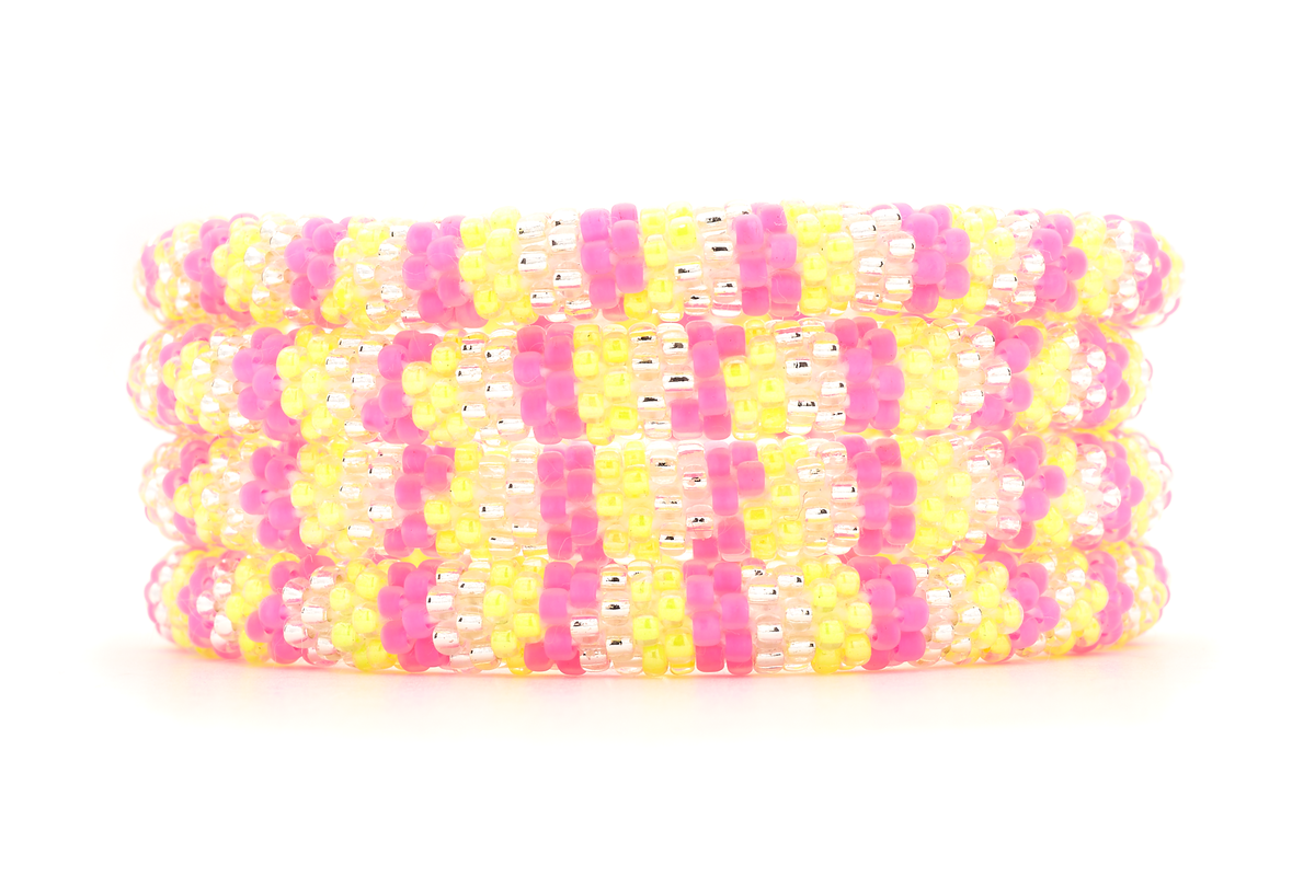 Sashka Co. Extended 8" Bracelet Neon Pink / Neon Yellow / Clear Shocking Pink Lemonade Bracelet - Extended 8"