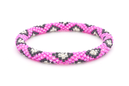Sashka Co. Extended 8" Bracelet Pink / Black / Clear Be Mine Bracelet Set of 2 - Extended 8"