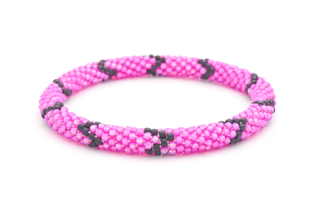 Sashka Co. Extended 8" Bracelet Pink / Black / Clear Be Mine Bracelet Set of 2 - Extended 8"