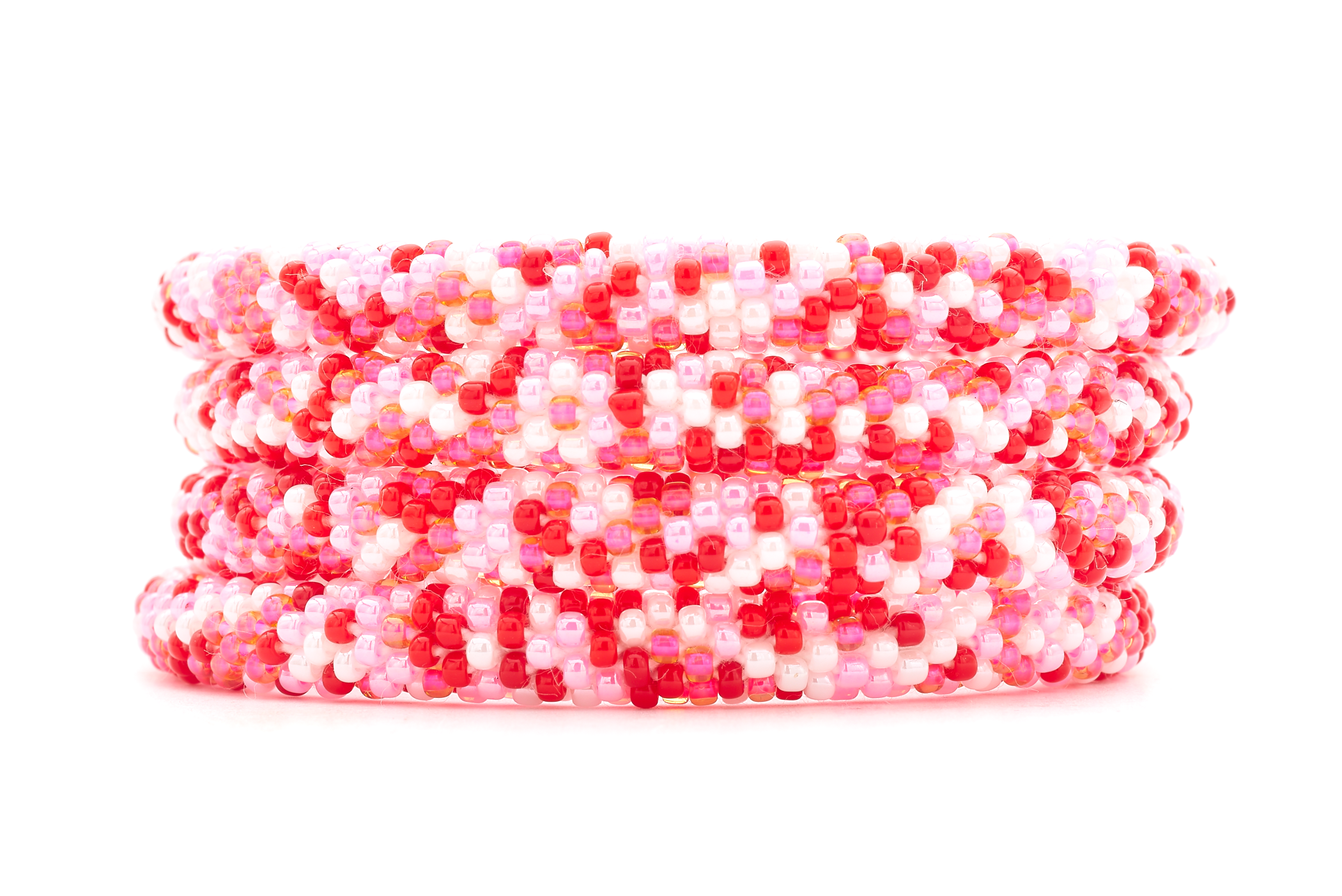 Sashka Co. Extended 8" Bracelet Pink / Red / White Cherry Blossom Sparkle Bracelet - Extended 8"