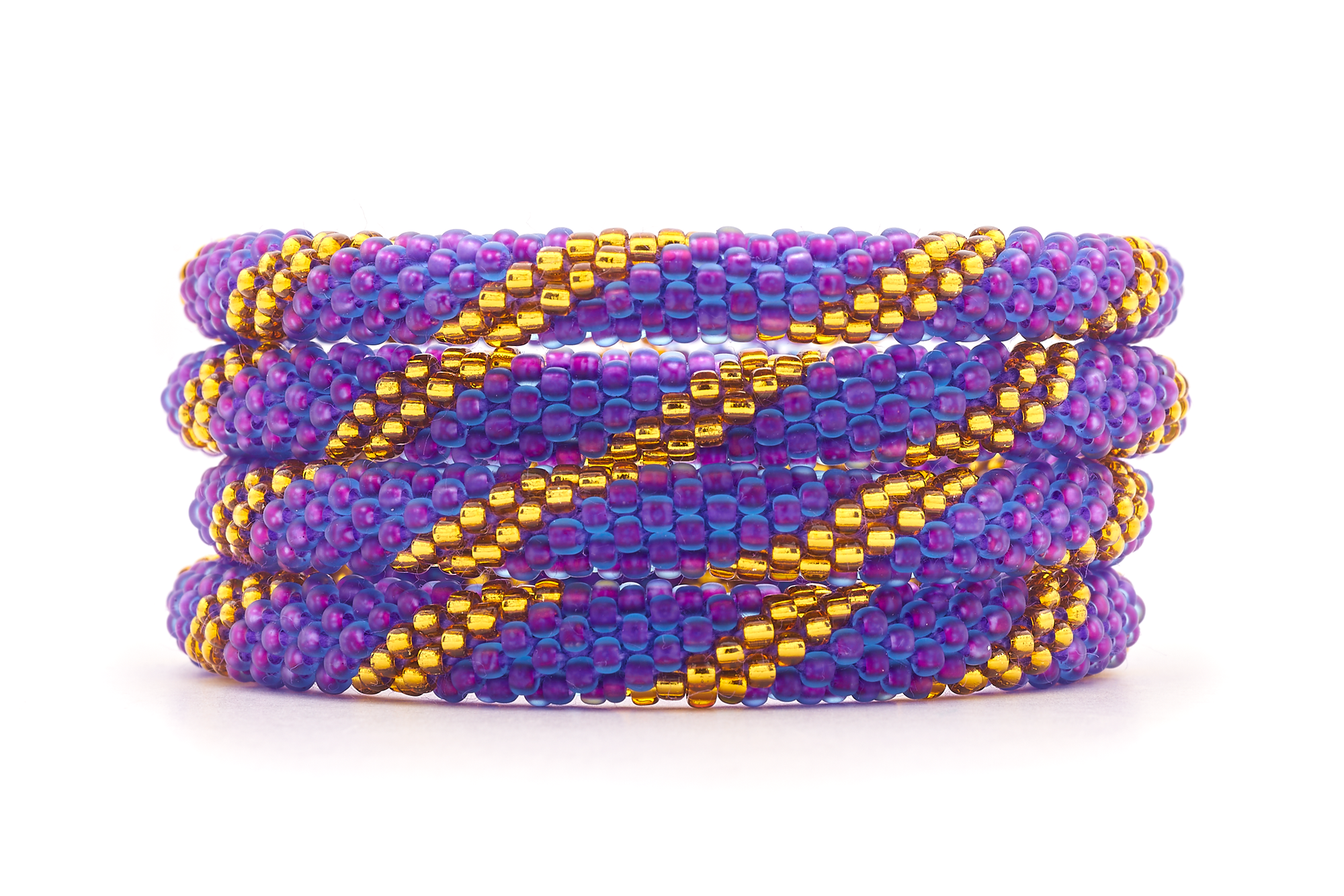 Sashka Co. Extended 8" Bracelet Purple / Gold Determination Bracelet - Extended 8"