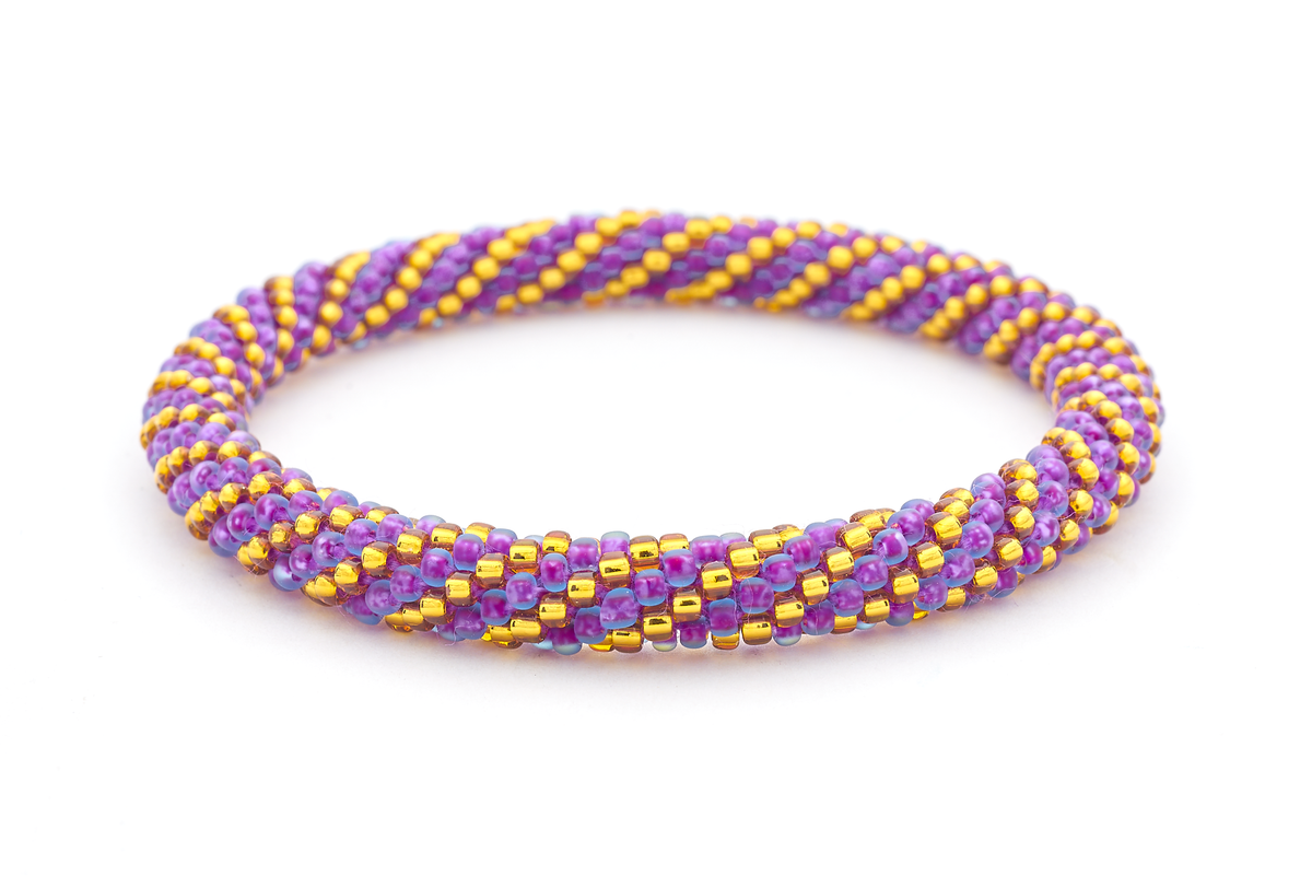 Sashka Co. Extended 8" Bracelet Purple / Gold Game Time Bracelet - Extended 8"