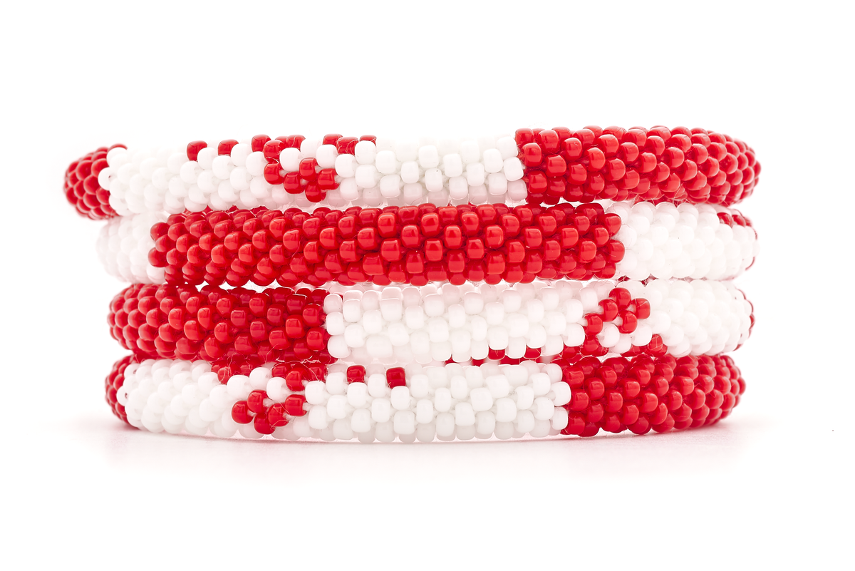 Sashka Co. Extended 8" Bracelet Red / White Saints Bracelet - Extended 8"