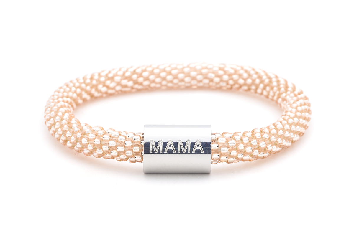 Sashka Co. Extended 8" Bracelet Rose Gold w/ Silver MAMA Charm Mama Charm Bracelet - Extended 8"