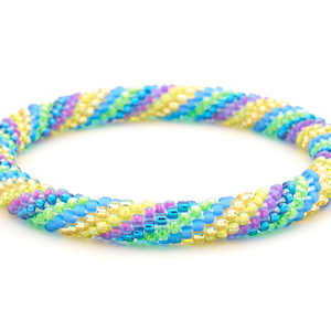 Sashka Co. Extended 8" Bracelet Teal , Purple , Gold , Green Carnival Swirl Bracelet - Extended 8"