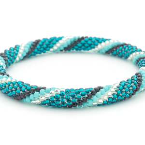 Sashka Co. Extended 8" Bracelet Teal / turquoise / Black / Clear Aqua Nightfall Bracelet - Extended 8"