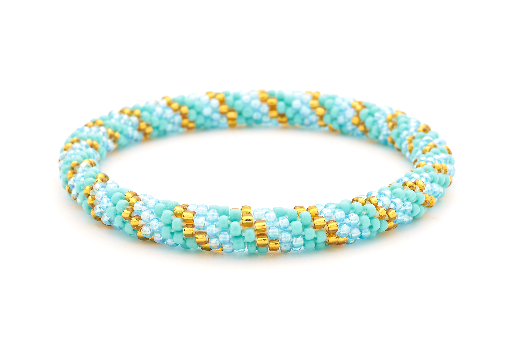 Sashka Co. Extended 8" Bracelet Turquoise / Iridescent Light Blue / Gold Turquoise Tides Bracelet - Extended 8"