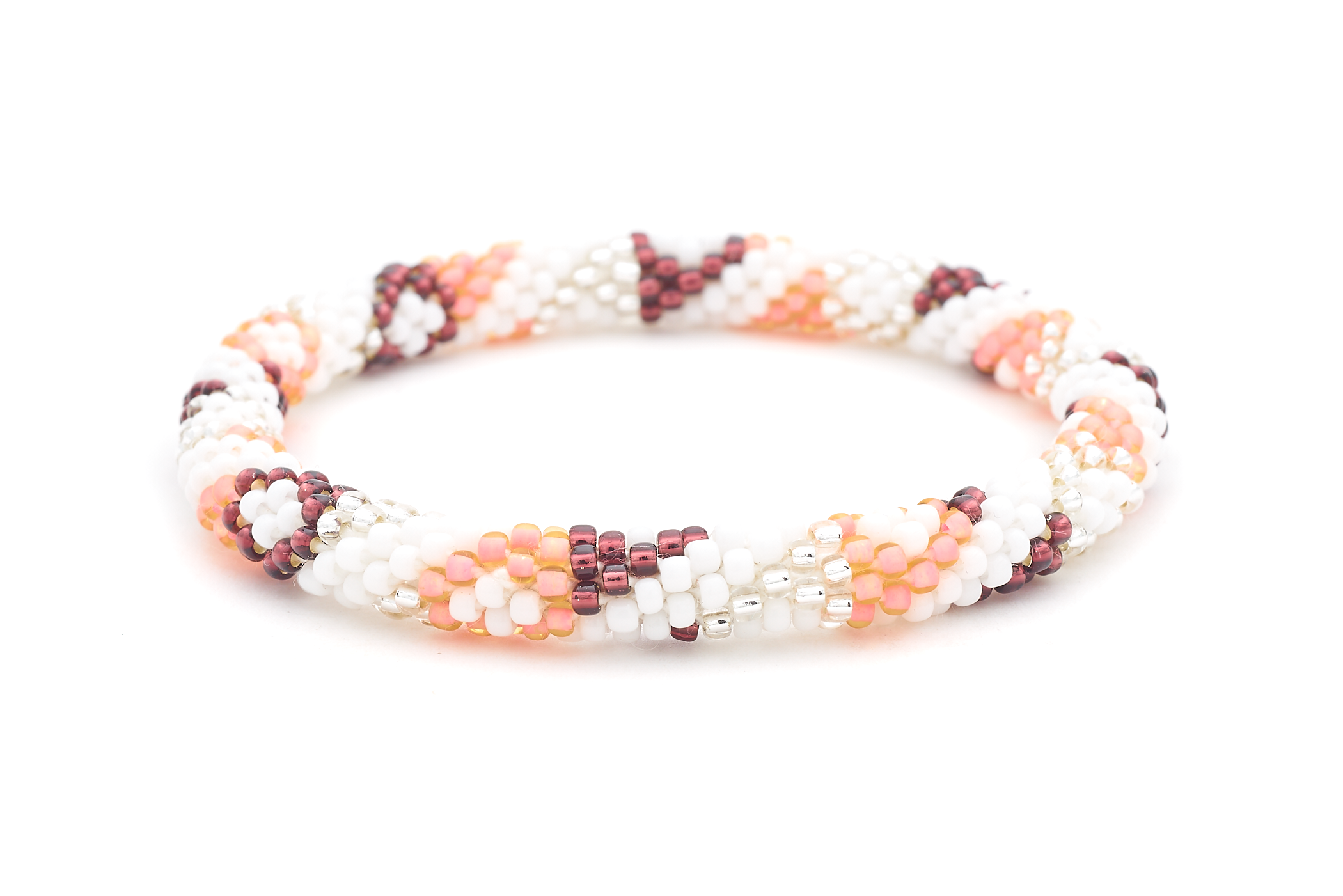 Sashka Co. Extended 8" Bracelet White / Clear / Plum Purple / Coral Dreamcatcher Bracelet - Extended 8"