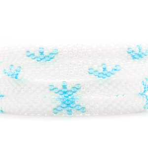 Sashka Co. Extended 8" Bracelet White / Light Blue Snowflake Bracelet - Extended 8"