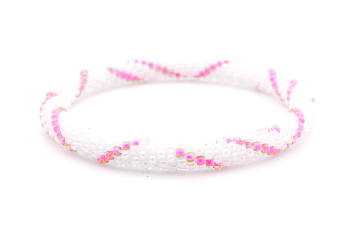 Sashka Co. Extended 8" Bracelet White / Pink Electric Love Bracelet - Extended 8"