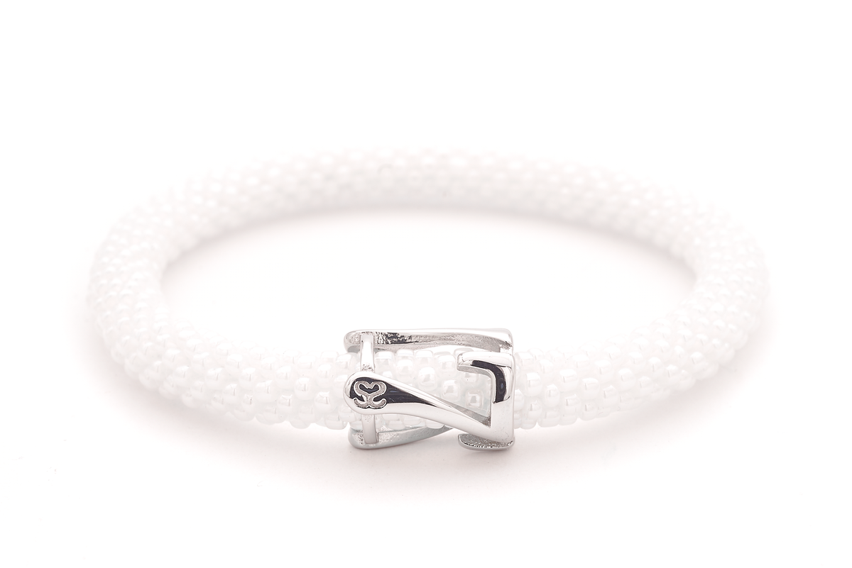 Sashka Co. Extended 8" Bracelet White / w Silver Charm 777 Angel Charm Bracelet - Extended 8"