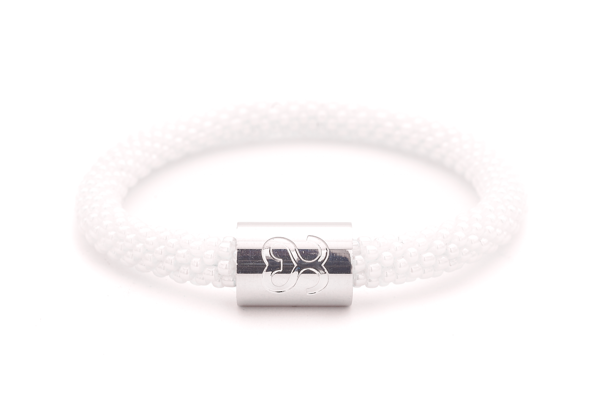 Sashka Co. Extended 8" Bracelet White / w Silver Charm Believe Charm Bracelet - Extended 8"