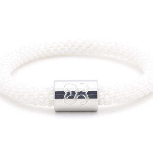 Sashka Co. Extended 8" Bracelet White / with Silver Breathe Charm Breathe Charm Bracelet - Extended 8"