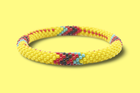 Sashka Co. Extended 8" Bracelet Yellow / Turquoise / Red / Black Island Bracelet - Extended 8"