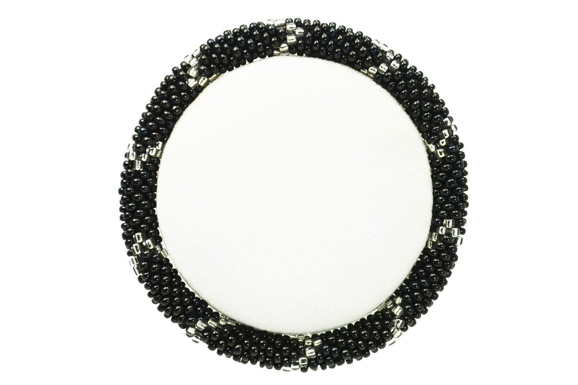 Sashka Co. Glass Bead Anklet Black / Clear Midnight Chic  | Glass Bead Anklet