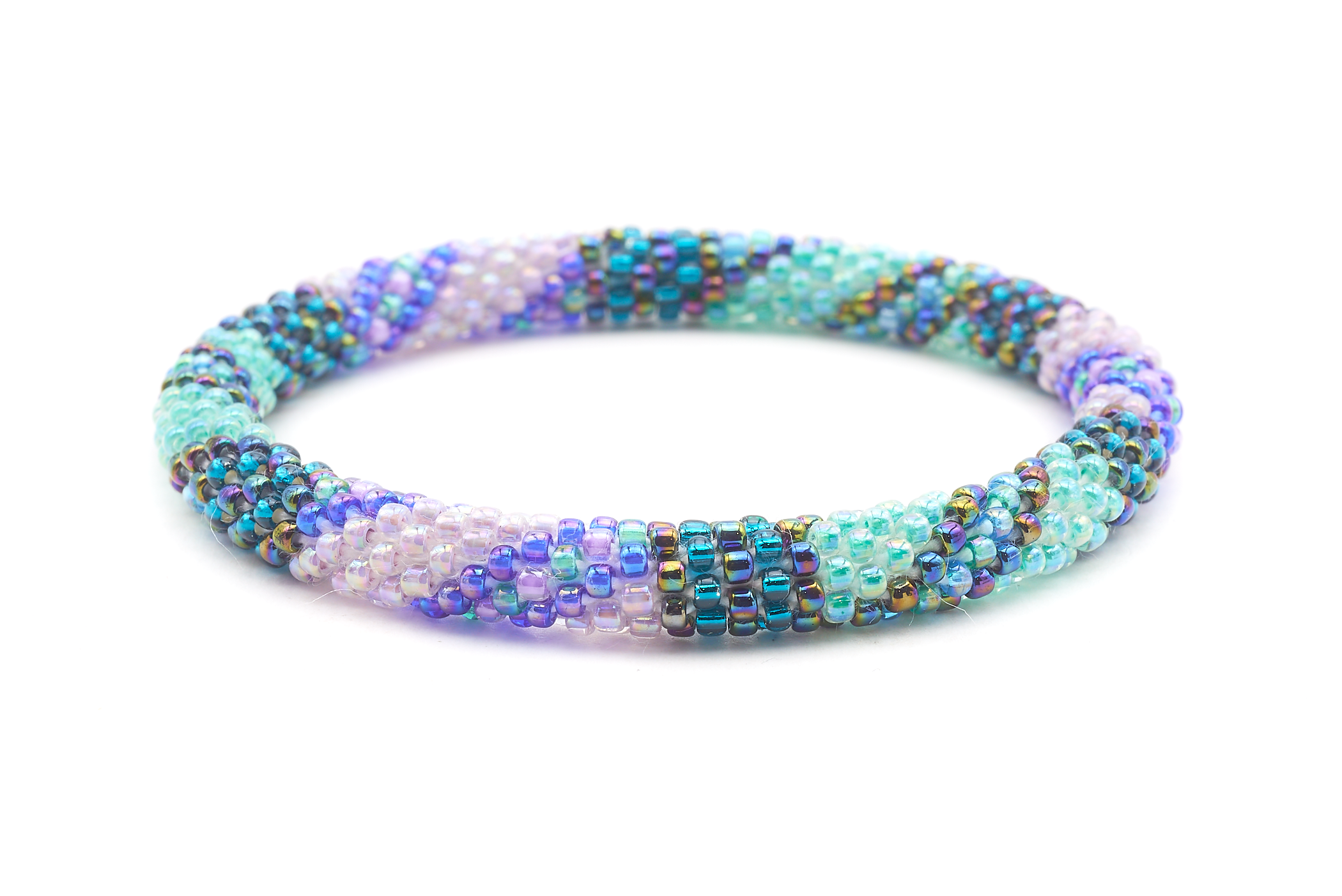 Sashka Co. Glass Bead Bracelet Aqua / Teal / Purple / Blue / Iridescent Swell Bracelet