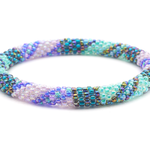 Sashka Co. Glass Bead Bracelet Aqua / Teal / Purple / Blue / Iridescent Swell Bracelet