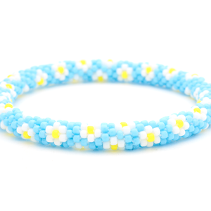 Sashka Co. Glass Bead Bracelet Baby Blue / White / Yellow Sky Blossom Bracelet