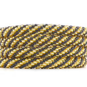 Sashka Co. Glass Bead Bracelet Black / Champagne Gold Victory Fleur Bracelet