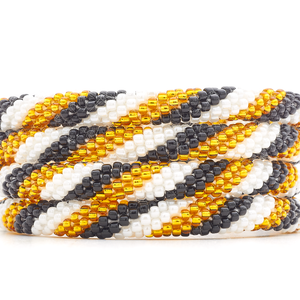 Sashka Co. Glass Bead Bracelet Black / Gold / White Steel Legacy Bracelet