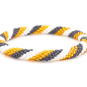 Sashka Co. Glass Bead Bracelet Black / Gold / White Steel Legacy Bracelet