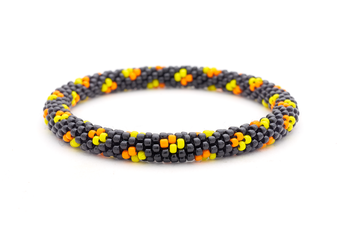 Sashka Co. Glass Bead Bracelet Black / Orange / Yellow Autumn Glow Bracelet