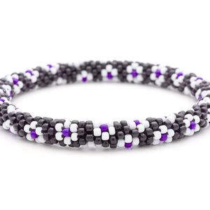 Sashka Co. Glass Bead Bracelet Black / White / Indigo Nightfall Flora Bracelet
