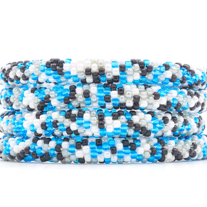 Sashka Co. Glass Bead Bracelet Blue / Black / White / Gray Lionheart Bracelet
