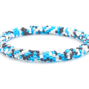 Sashka Co. Glass Bead Bracelet Blue / Black / White / Gray Lionheart Bracelet