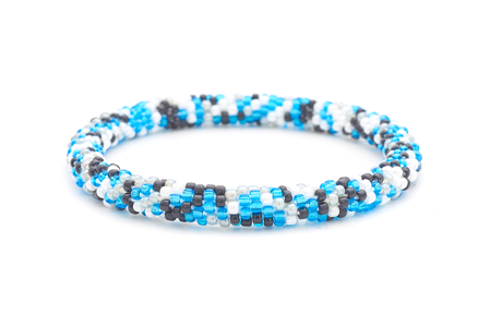 Sashka Co. Glass Bead Bracelet Blue / Black / White / Gray Lionheart Bracelet