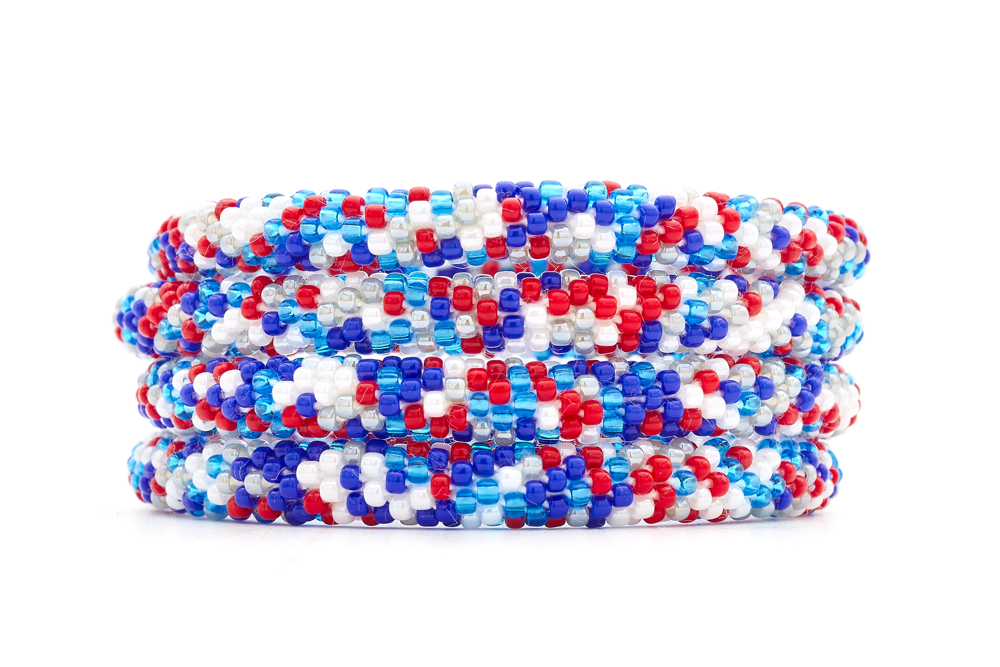 Sashka Co. Glass Bead Bracelet Blue / Red / White / Gray Victory Surge Bracelet