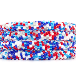 Sashka Co. Glass Bead Bracelet Blue / Red / White / Gray Victory Surge Bracelet