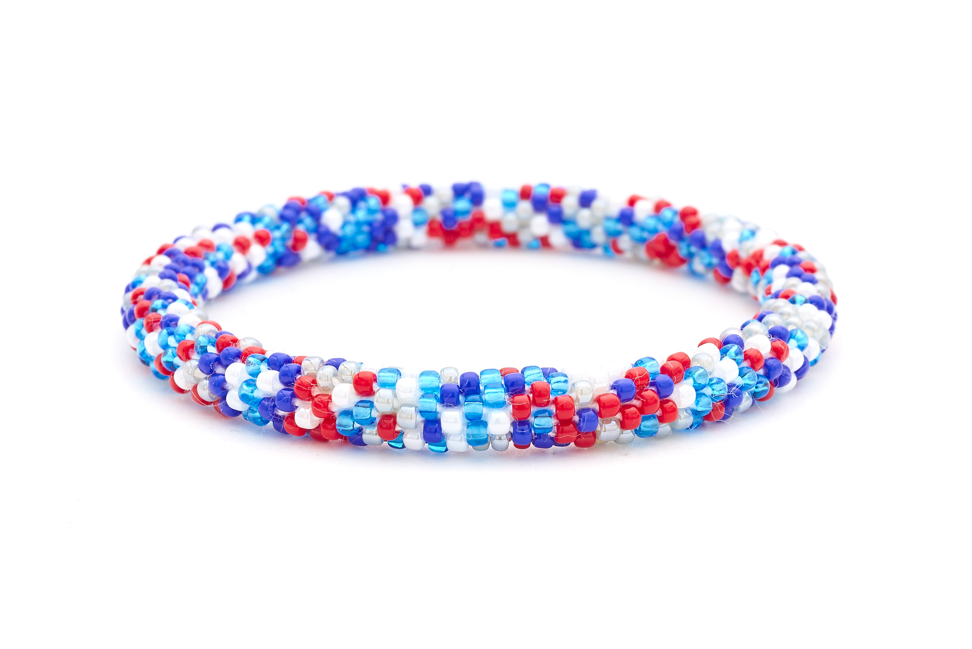 Sashka Co. Glass Bead Bracelet Blue / Red / White / Gray Victory Surge Bracelet