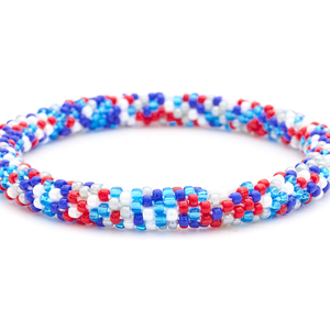 Sashka Co. Glass Bead Bracelet Blue / Red / White / Gray Victory Surge Bracelet