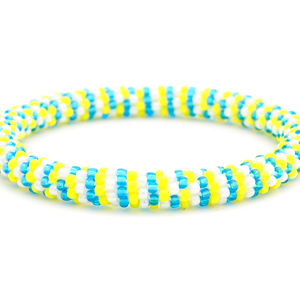 Sashka Co. Glass Bead Bracelet Blue / Yellow / White Charged Up Bracelet