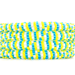 Sashka Co. Glass Bead Bracelet Blue / Yellow / White Charged Up Bracelet