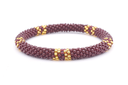 Sashka Co. Glass Bead Bracelet Brown / Champagne Gold / Matte Plum Autumn Luxe Bracelet