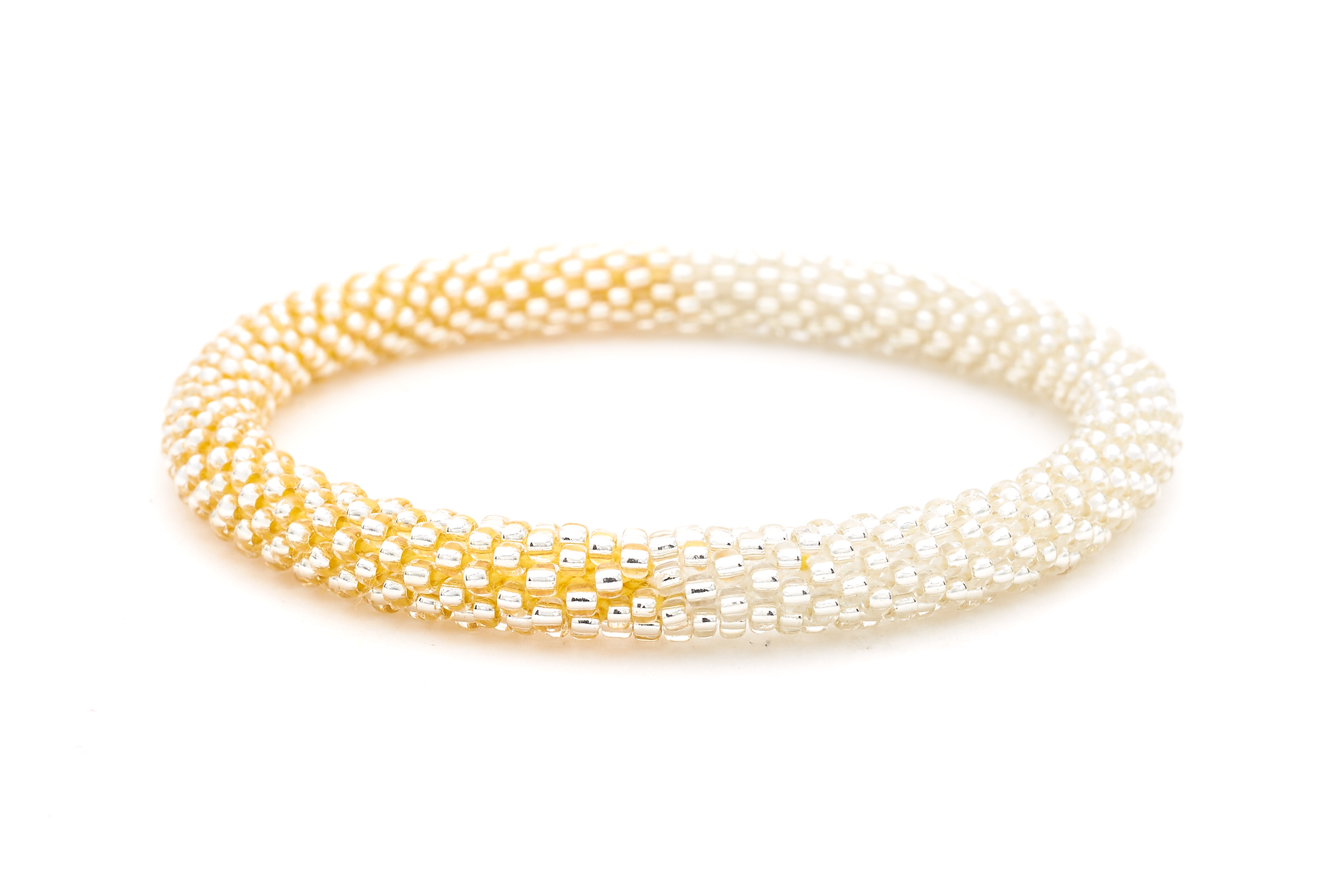 Sashka Co. Glass Bead Bracelet Clear / Clear with Yellow Thread Sunny Glimmer Bracelet