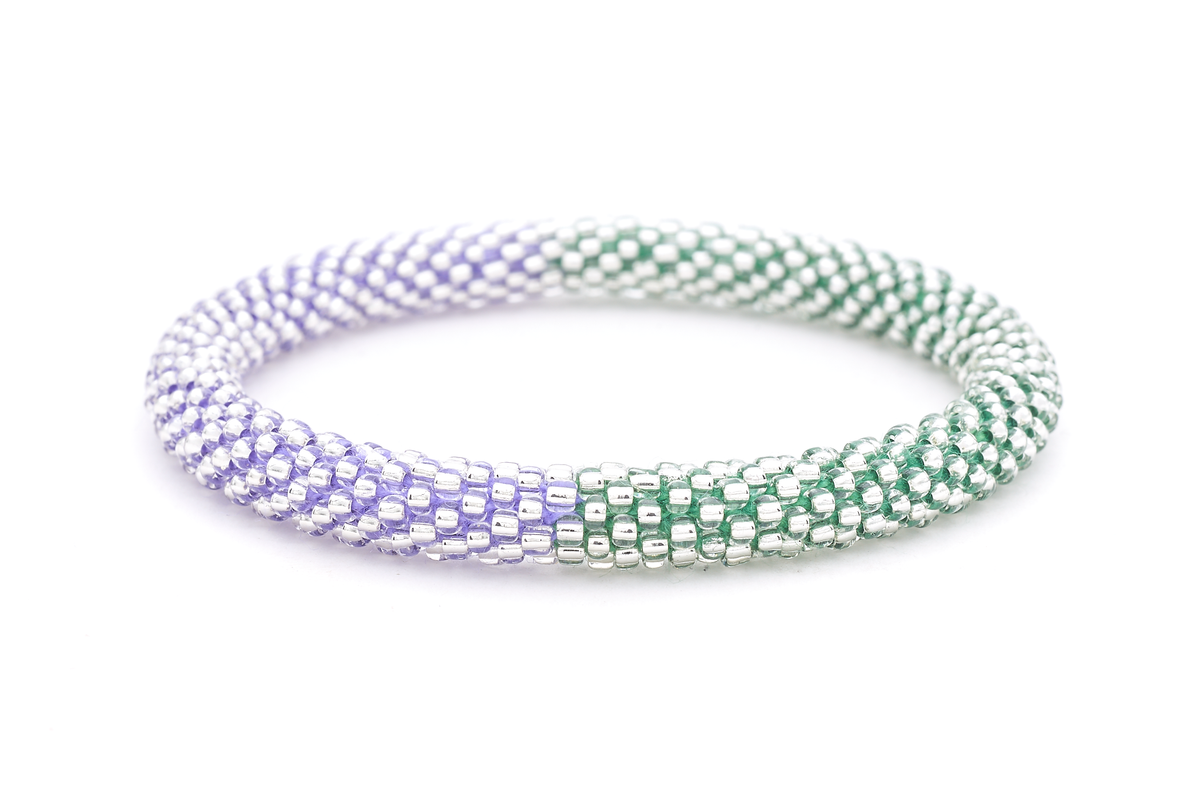 Sashka Co. Glass Bead Bracelet Clear with Purple Thread / Clear with Green Thread Enchanted Glimmer Bracelet