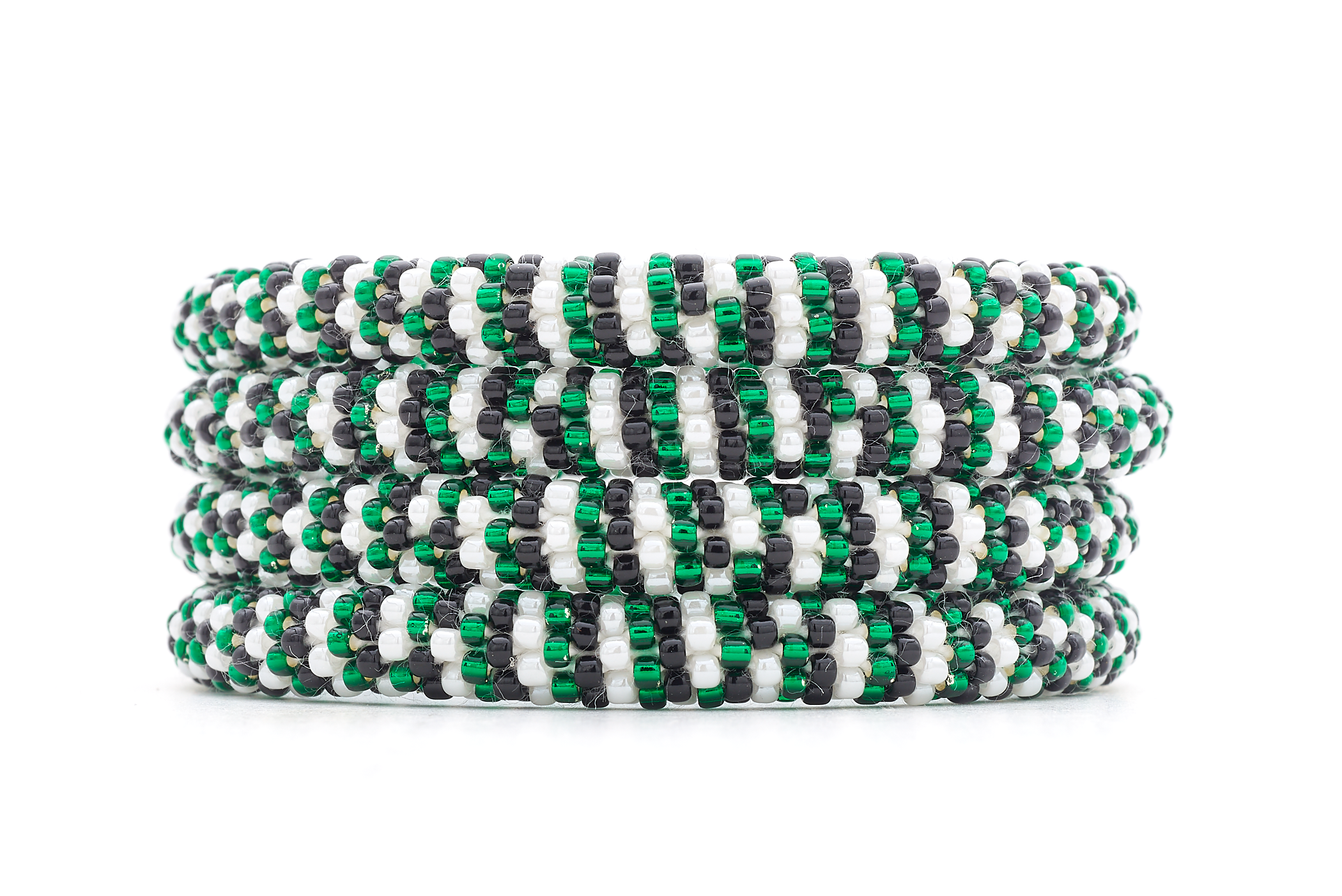 Sashka Co. Glass Bead Bracelet Green / Black / White Victory Vibe Bracelet