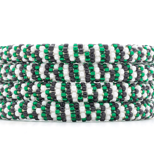 Sashka Co. Glass Bead Bracelet Green / Black / White Victory Vibe Bracelet