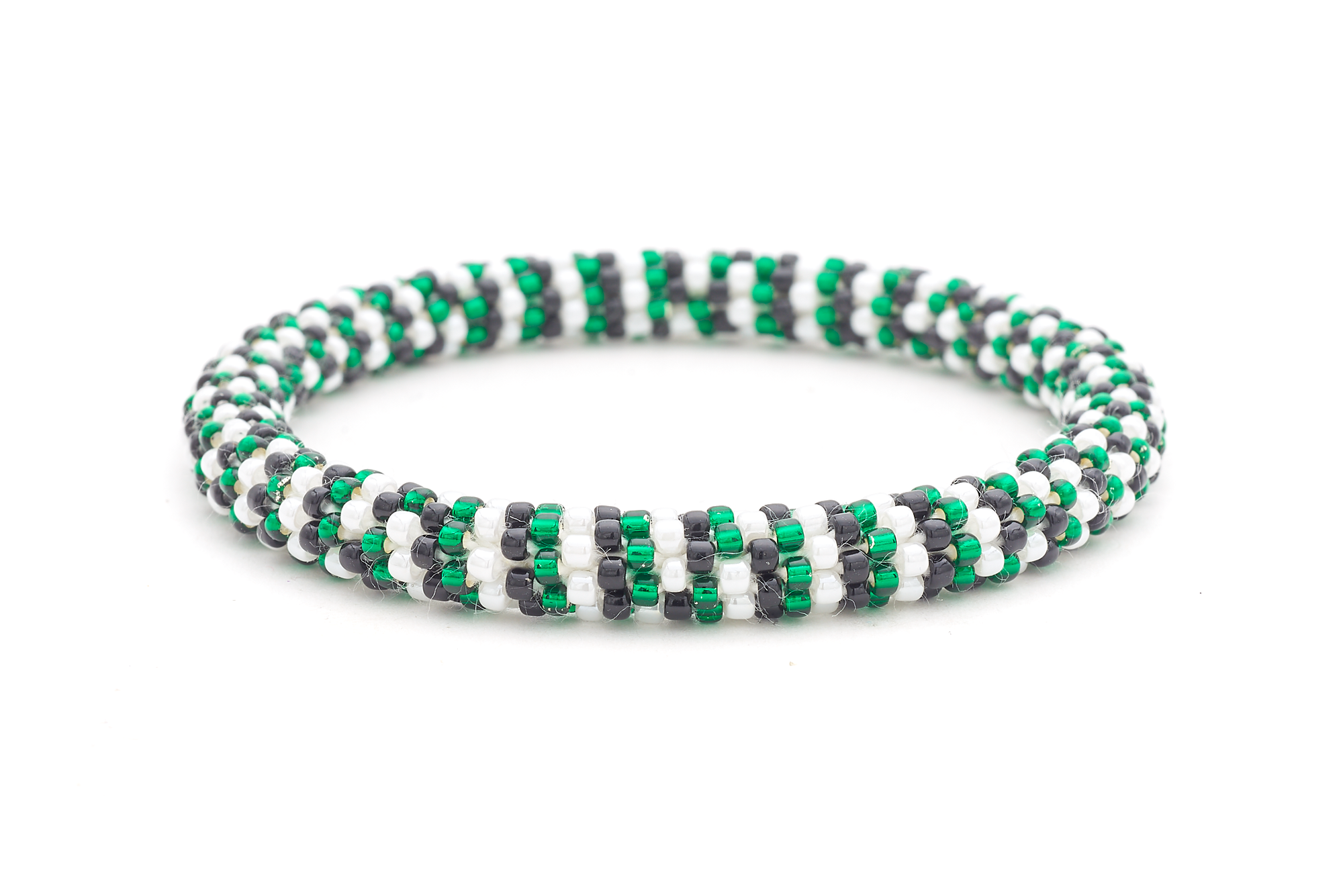 Sashka Co. Glass Bead Bracelet Green / Black / White Victory Vibe Bracelet